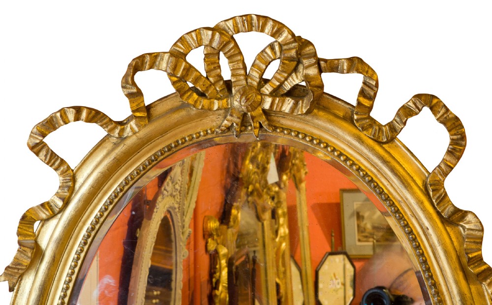 An Oval French 19thC Bevelled Mirror View IV