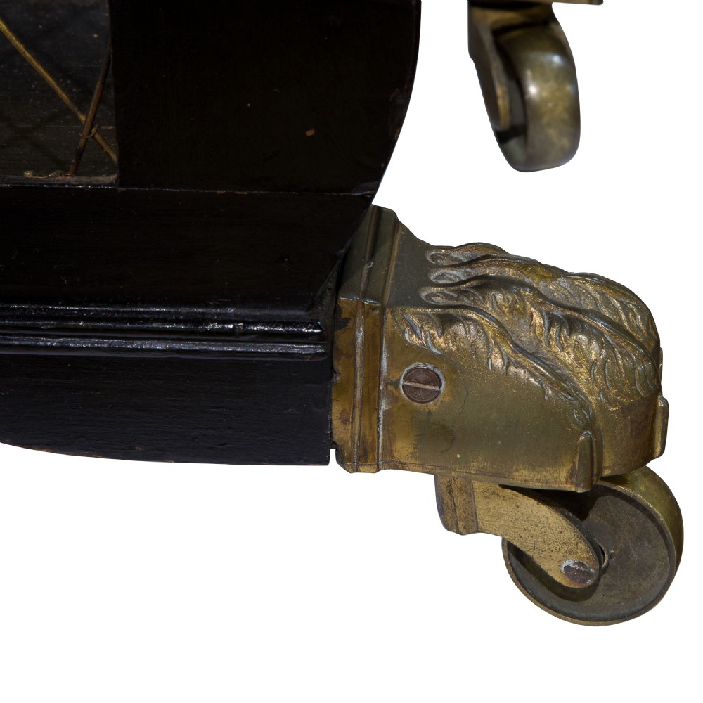 A Late 19thC Ebonised Canterbury with brass grill front View VI