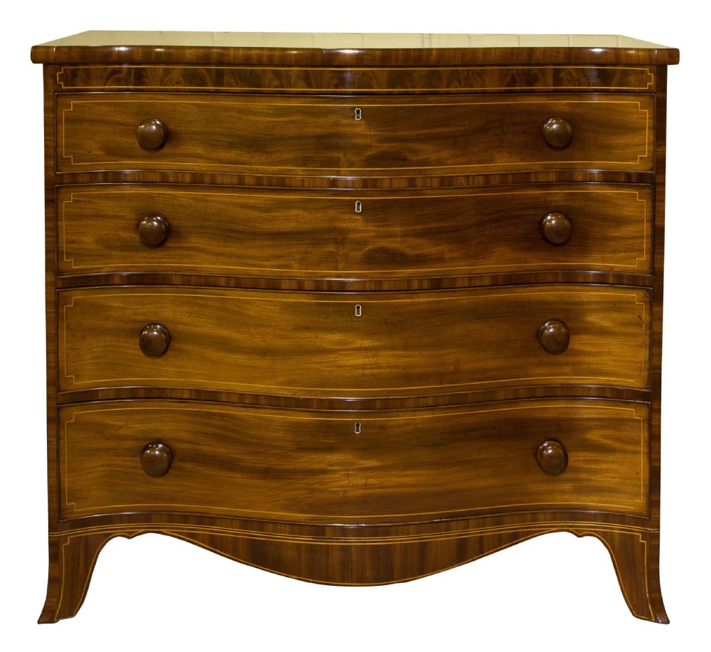 George III Mahogany & Satinwood chest of drawers View III