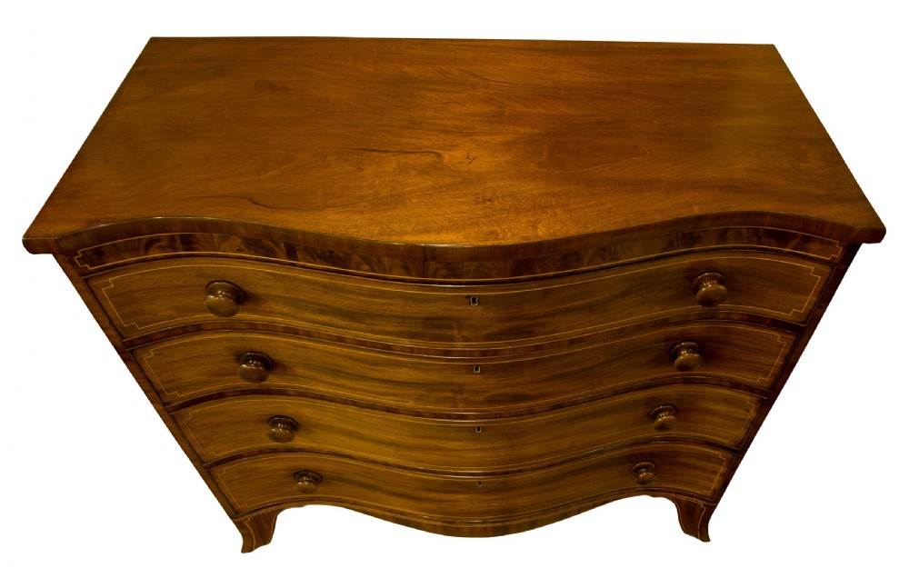 George III Mahogany & Satinwood chest of drawers View V
