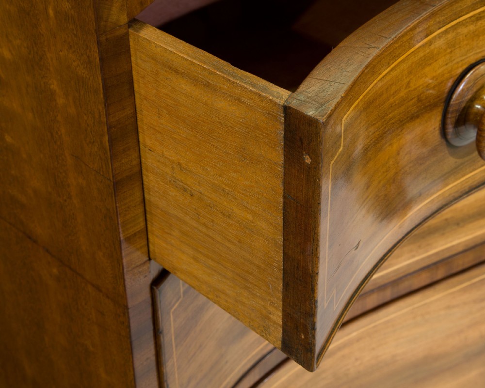 George III Mahogany & Satinwood chest of drawers View VII