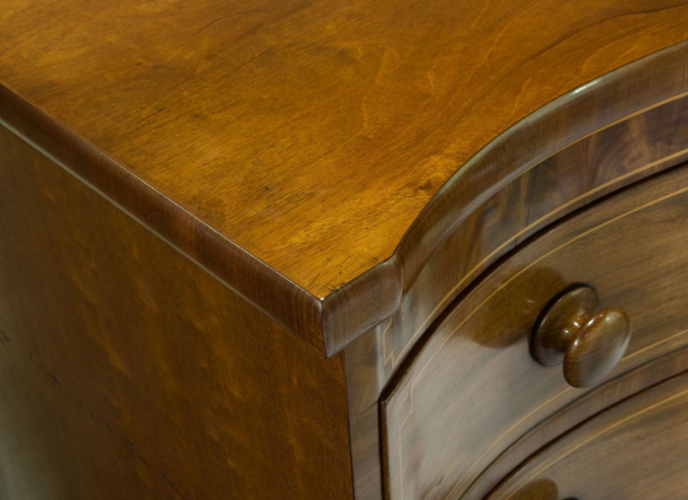 George III Mahogany & Satinwood chest of drawers View VIII