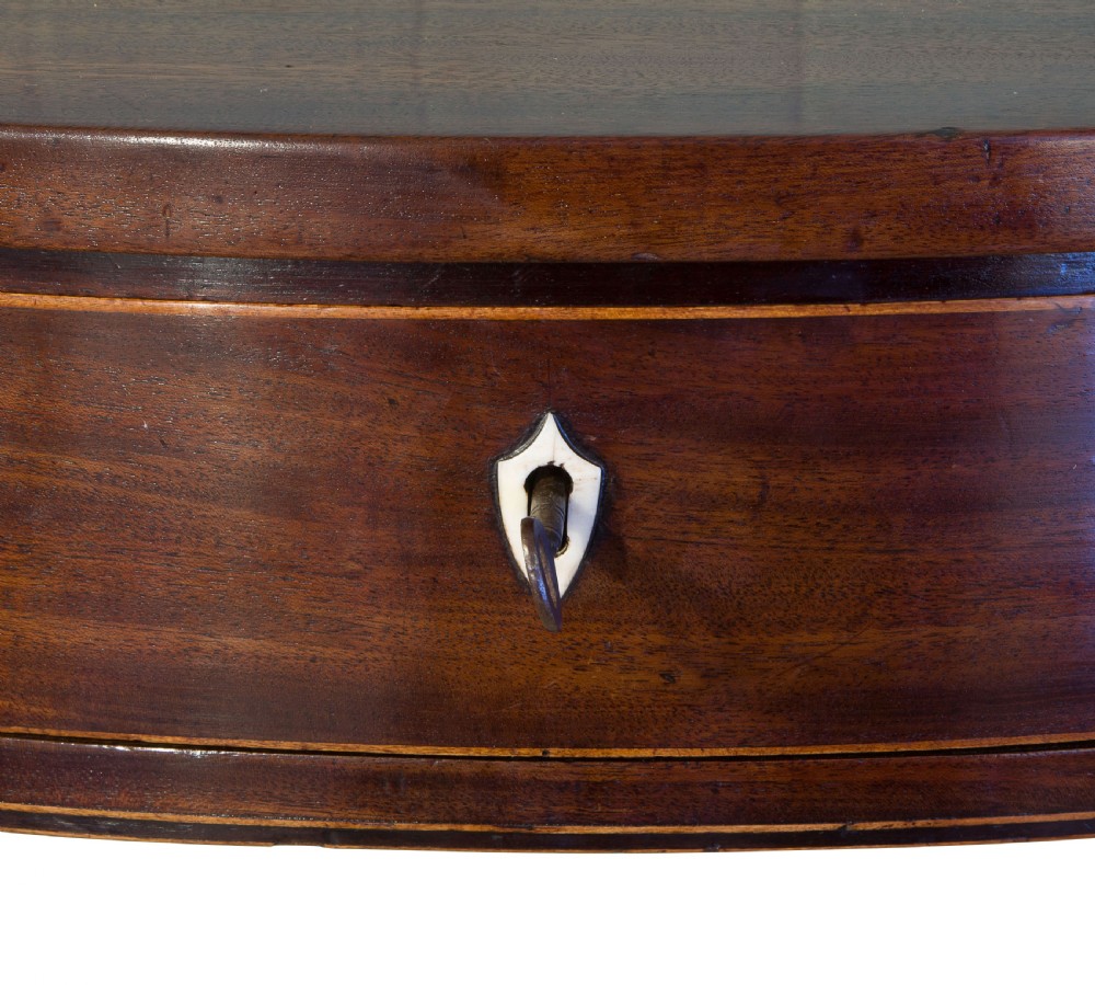 A fine pair of George III Mahogany demi lune side tables View VII