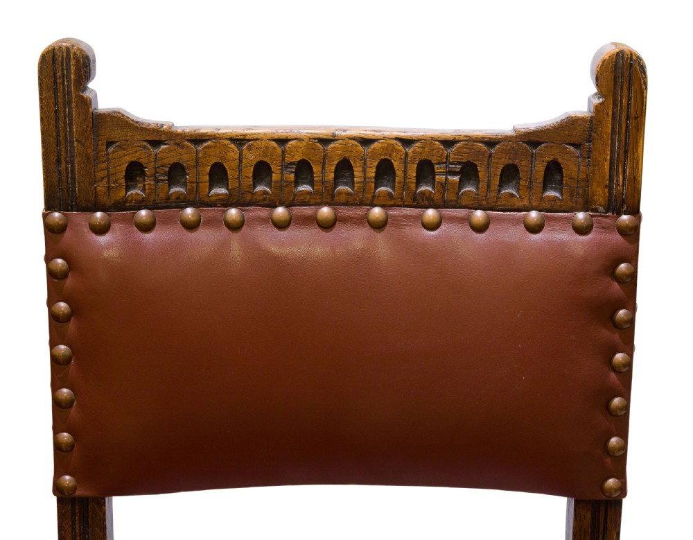 Set of 6 carved Oak chairs View IX