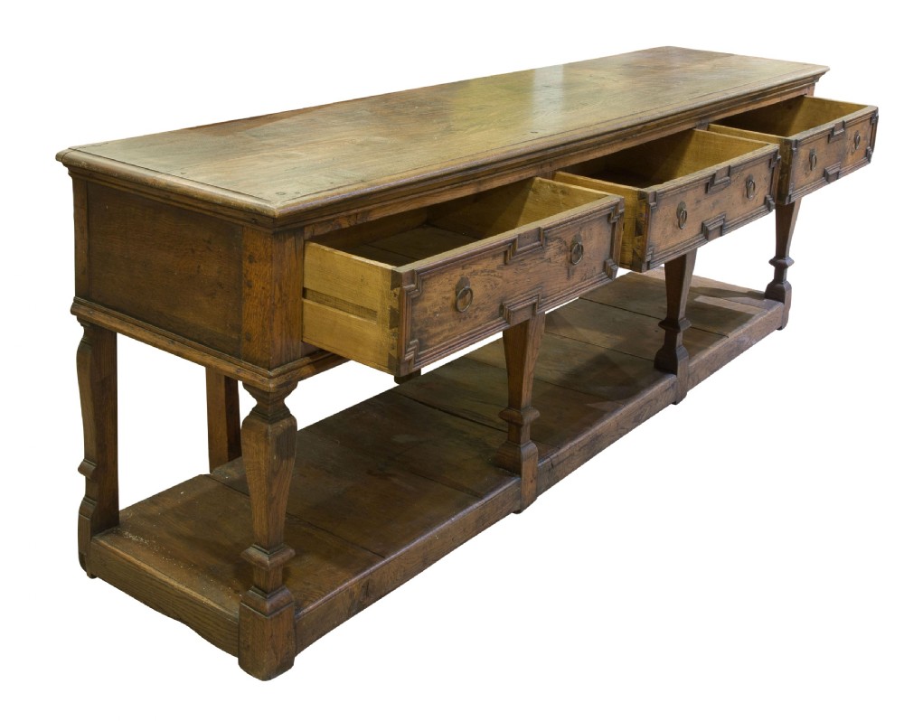 A Good Jacobean style Oak pot board dresser View II