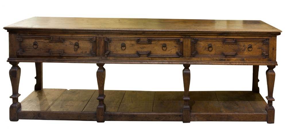 A Good Jacobean style Oak pot board dresser View III