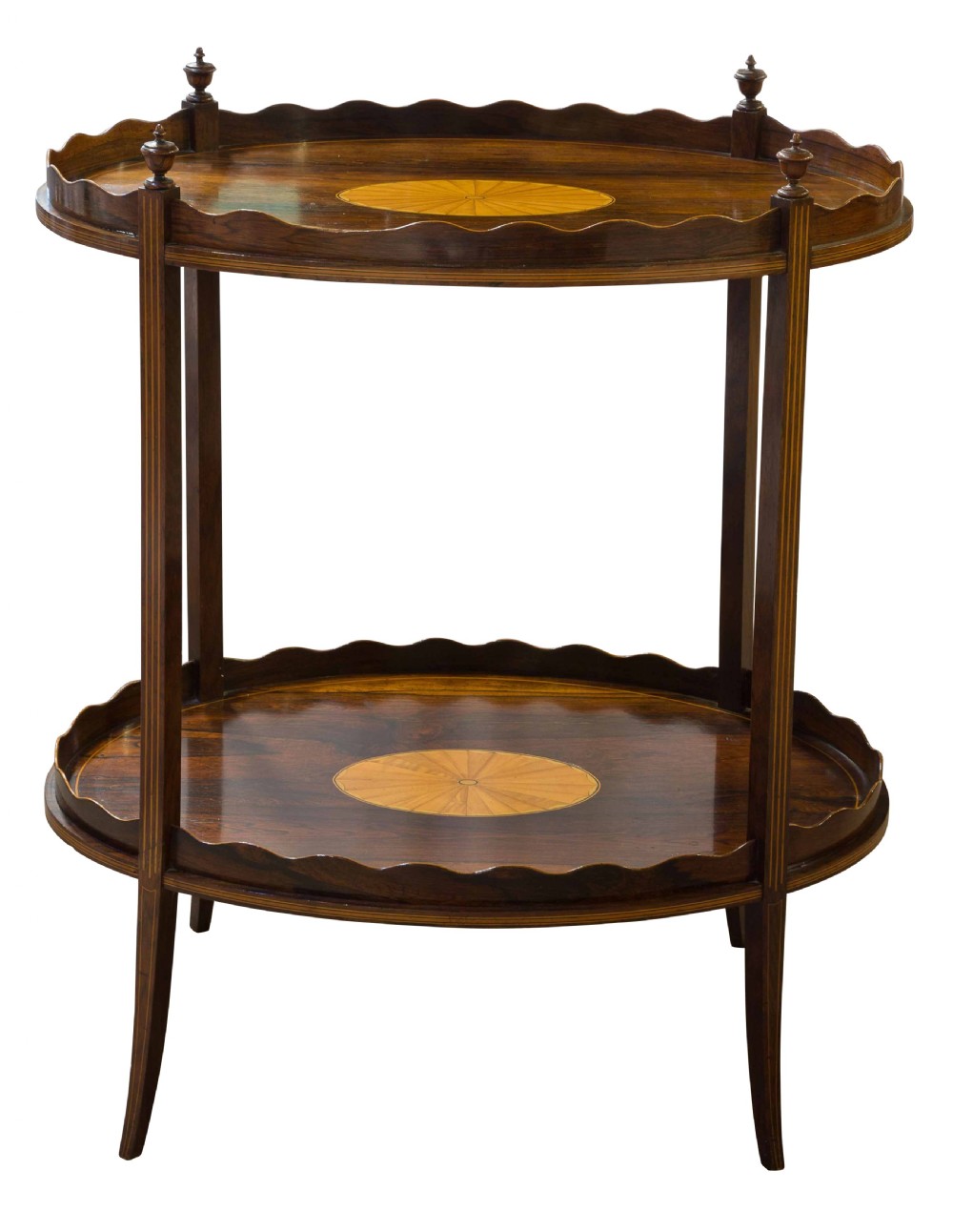 An elegant Edwardian Sheraton Revival 2 tier Etagere View III