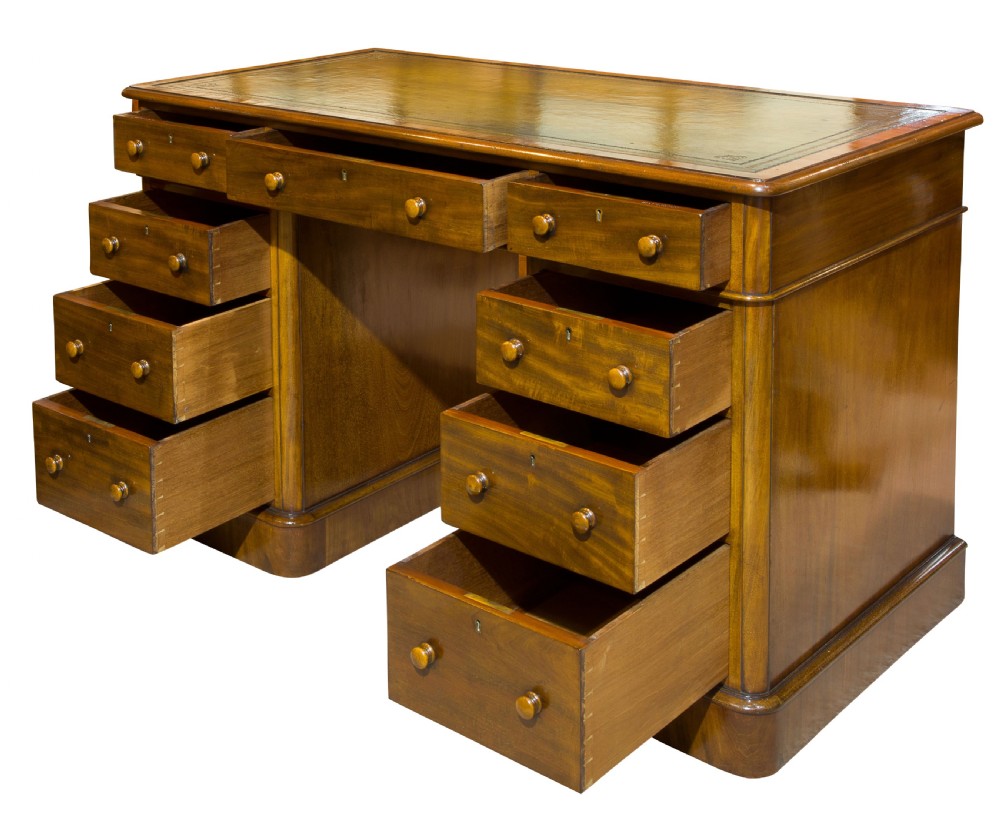 An Edwardian Mahogany Pedestal desk View II
