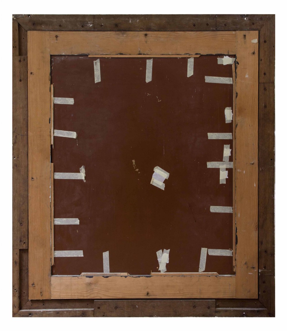 Rectangular painted wall mirror with carved frame View V