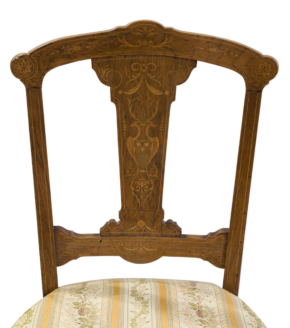 A set of six Rosewood splat back dining chairs View V