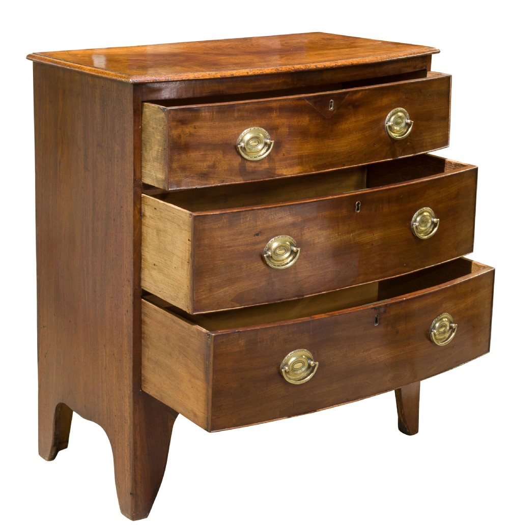 Georgian bow fronted Chest of Drawers View II