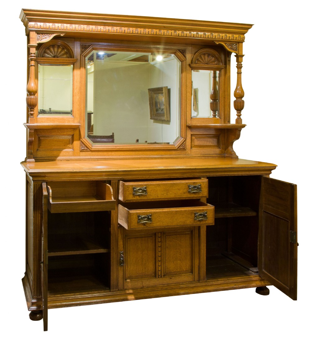Oak mirror back Sideboard View II