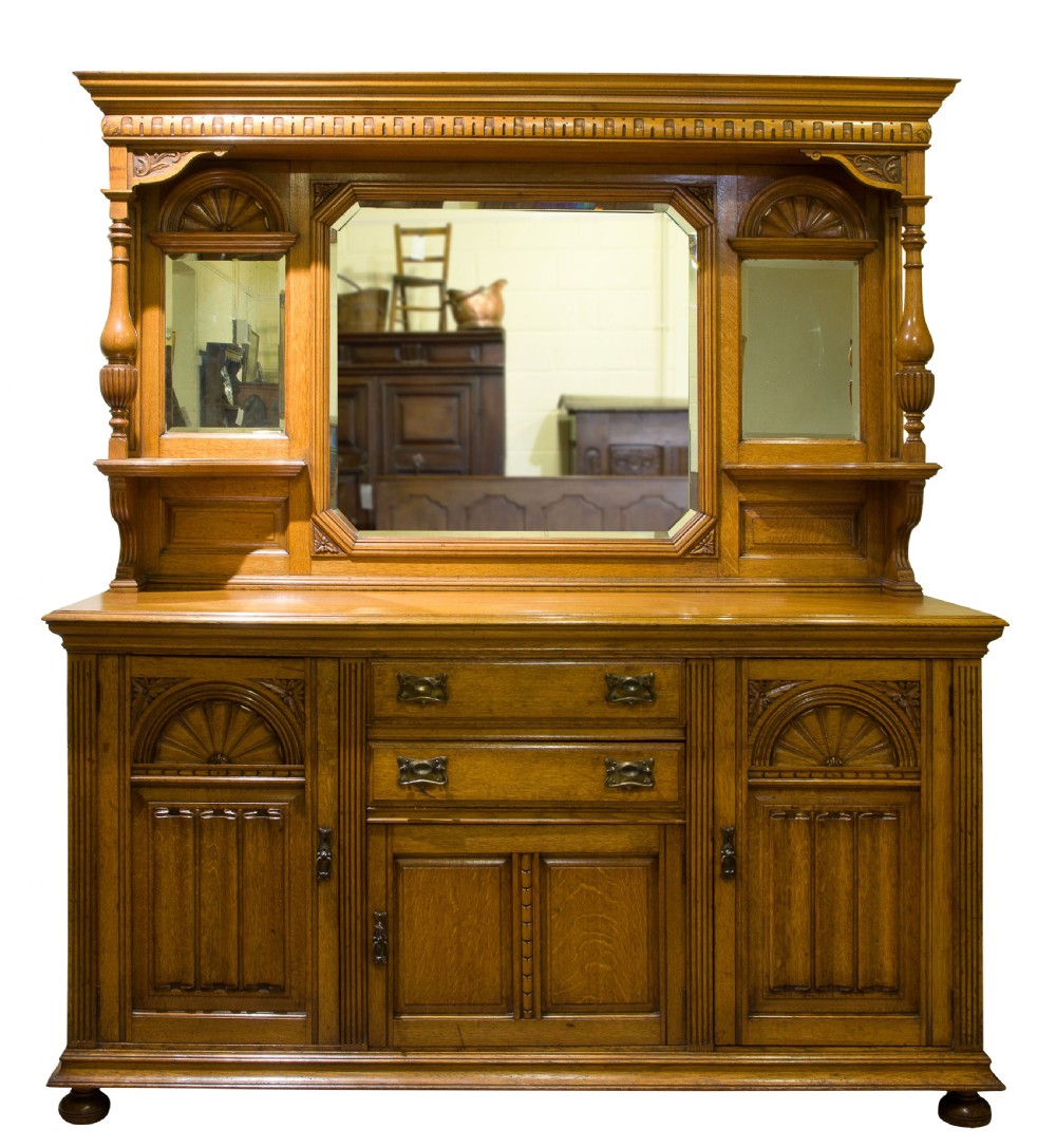 Oak mirror back Sideboard View III