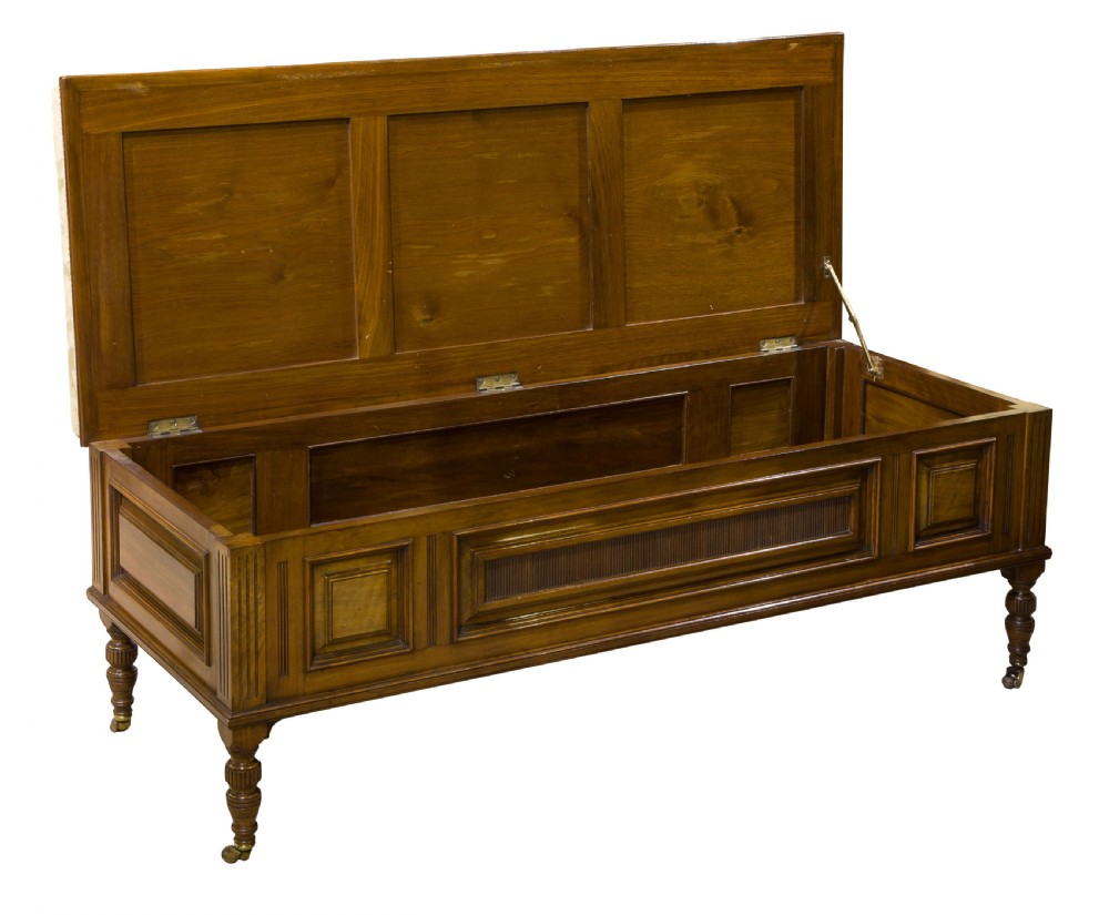 19thC Ottoman Stool in solid walnut View II