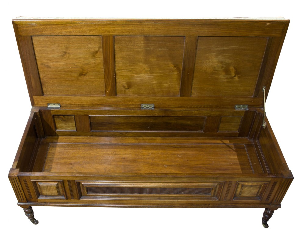 19thC Ottoman Stool in solid walnut View V