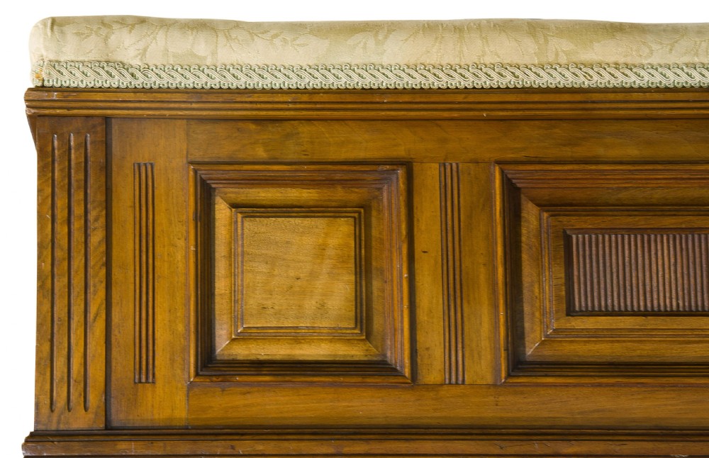 19thC Ottoman Stool in solid walnut View VIII