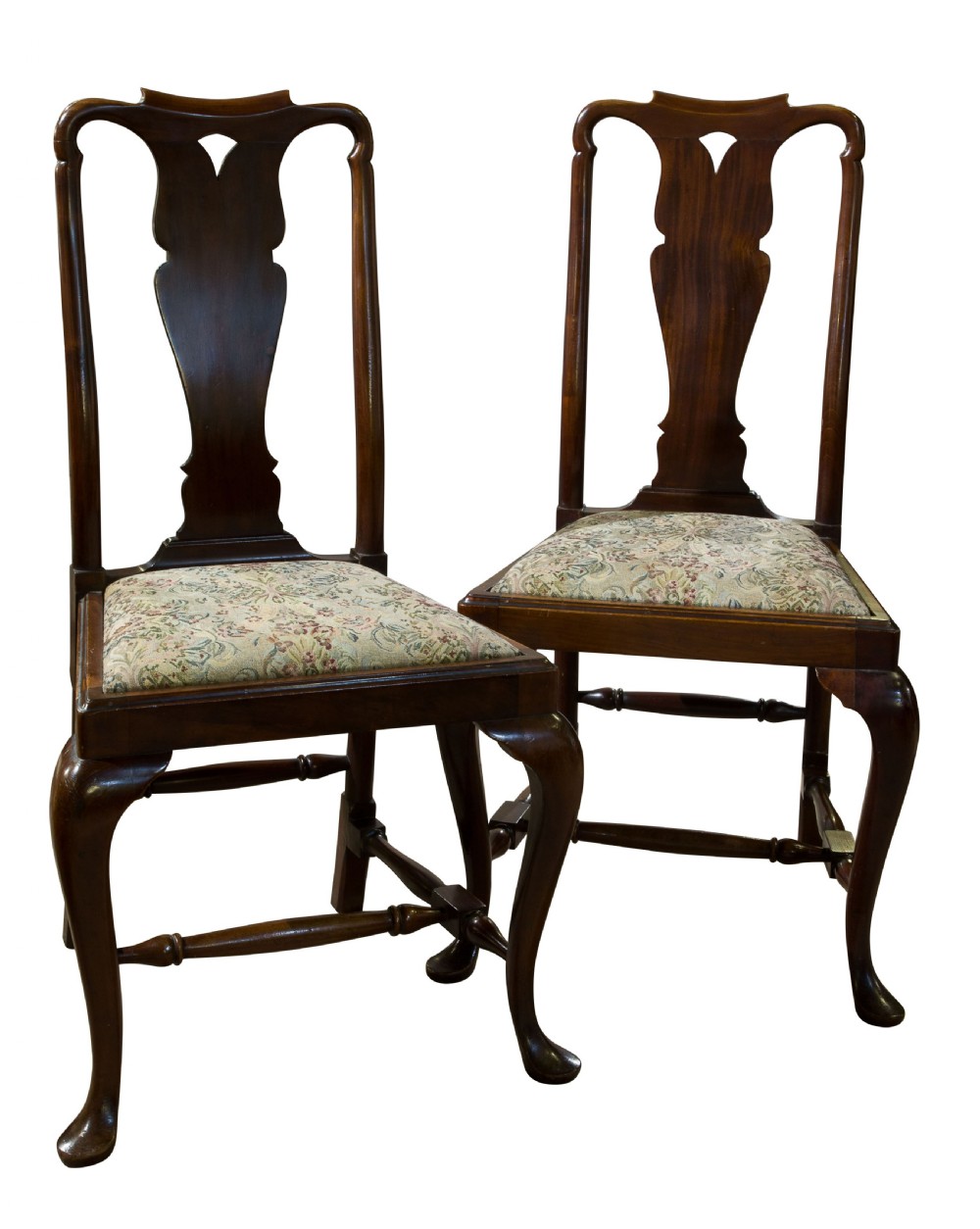 Pair of Georgian style side chairs c1910