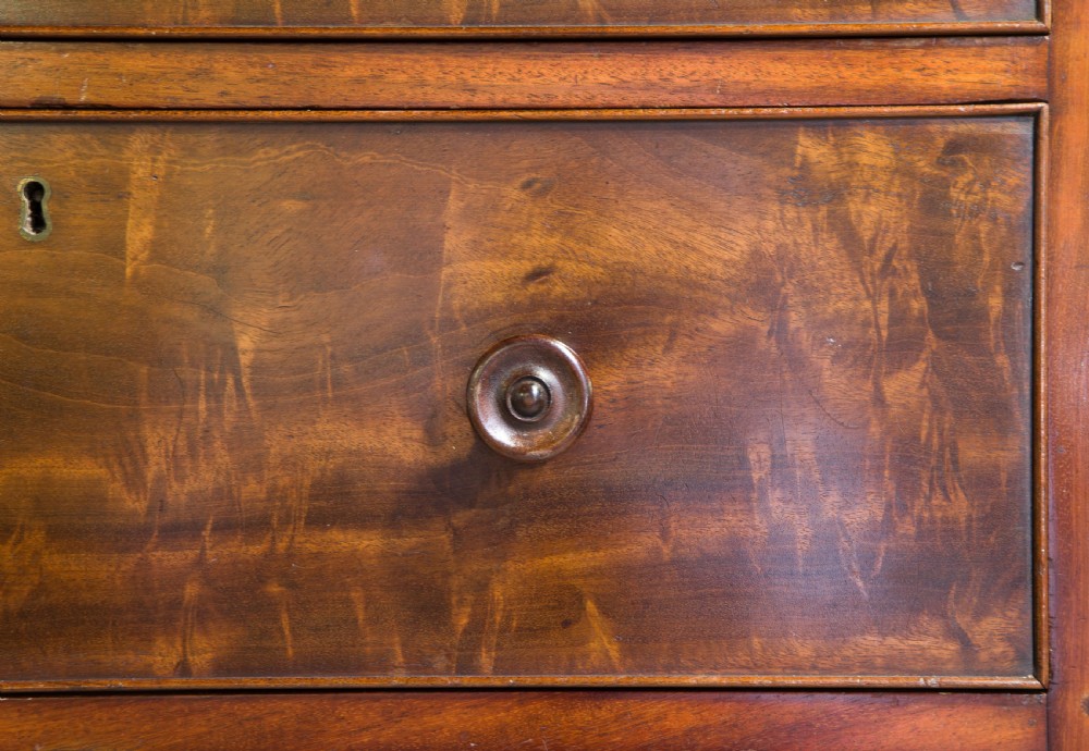 Mid 19thC Tall Mahogany Chest of Narrow Proportion View VII