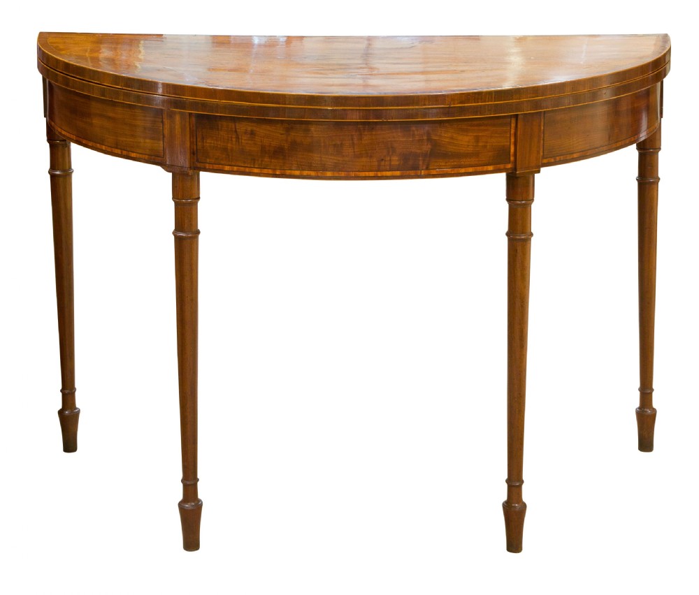 18thMahogany Demi Lune Tea Table View II