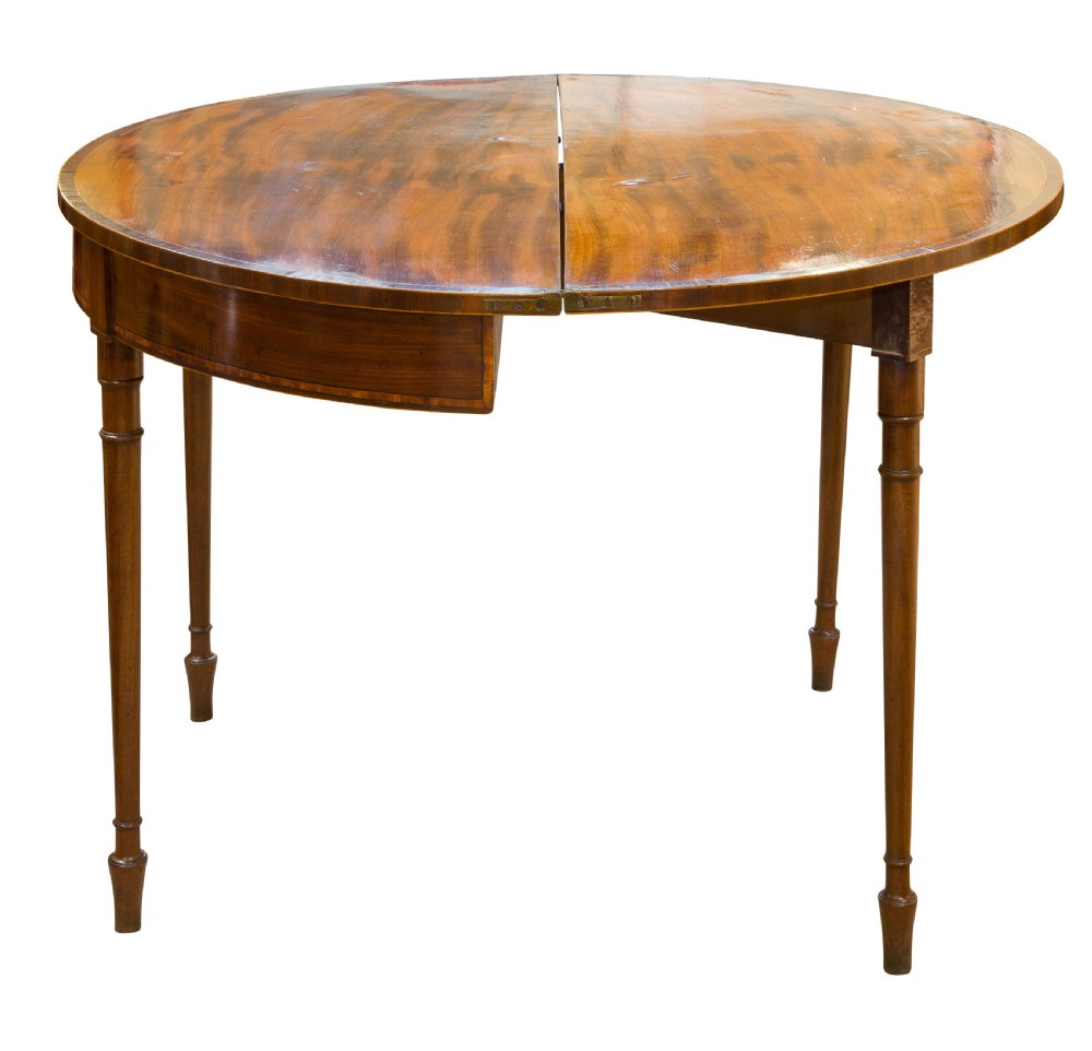 18thMahogany Demi Lune Tea Table View III
