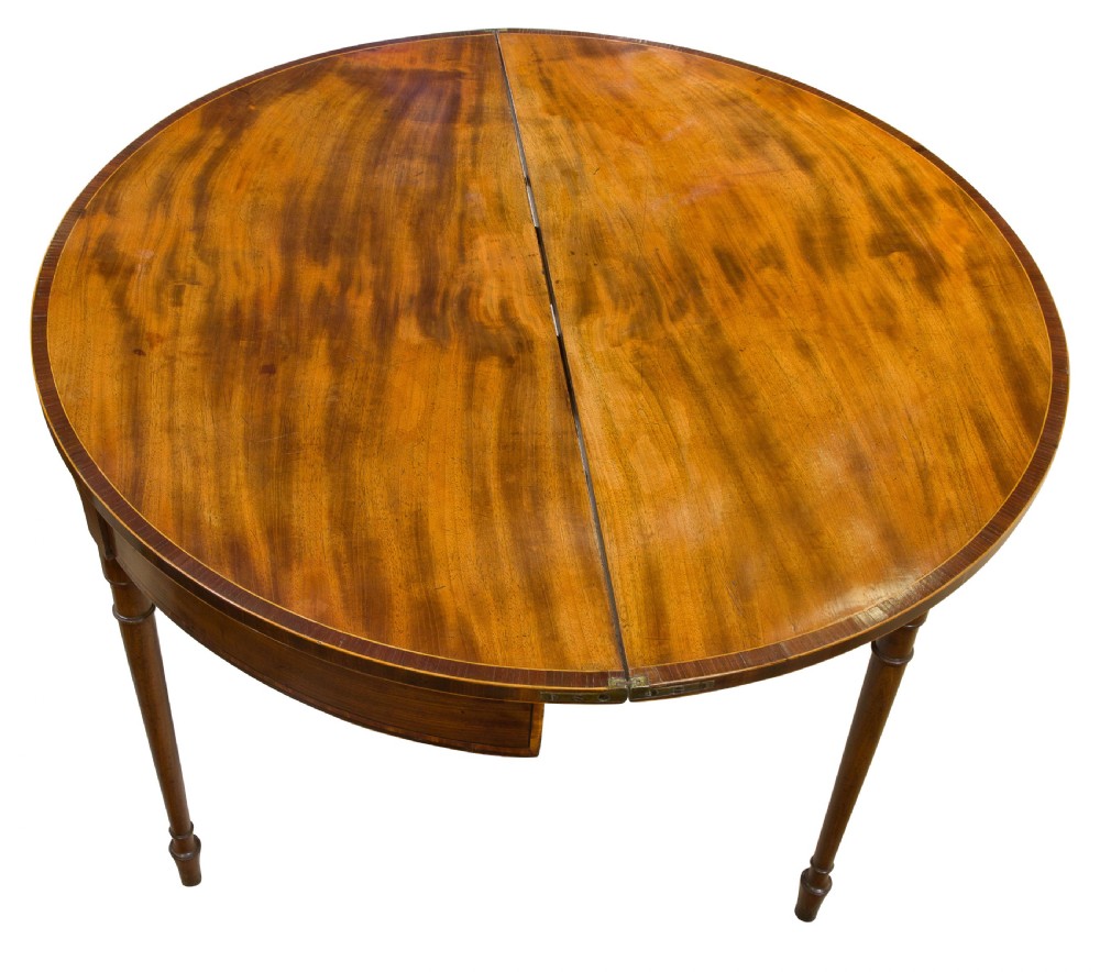 18thMahogany Demi Lune Tea Table View V