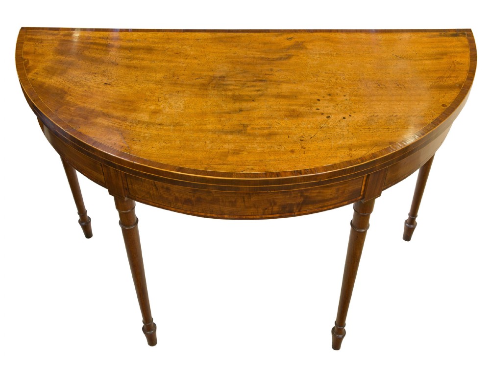 18thMahogany Demi Lune Tea Table View VI