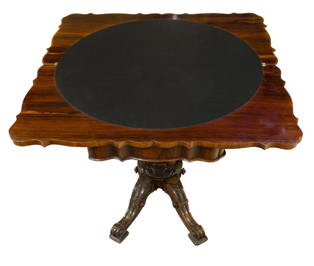 19thCentury Rosewood card table View IV
