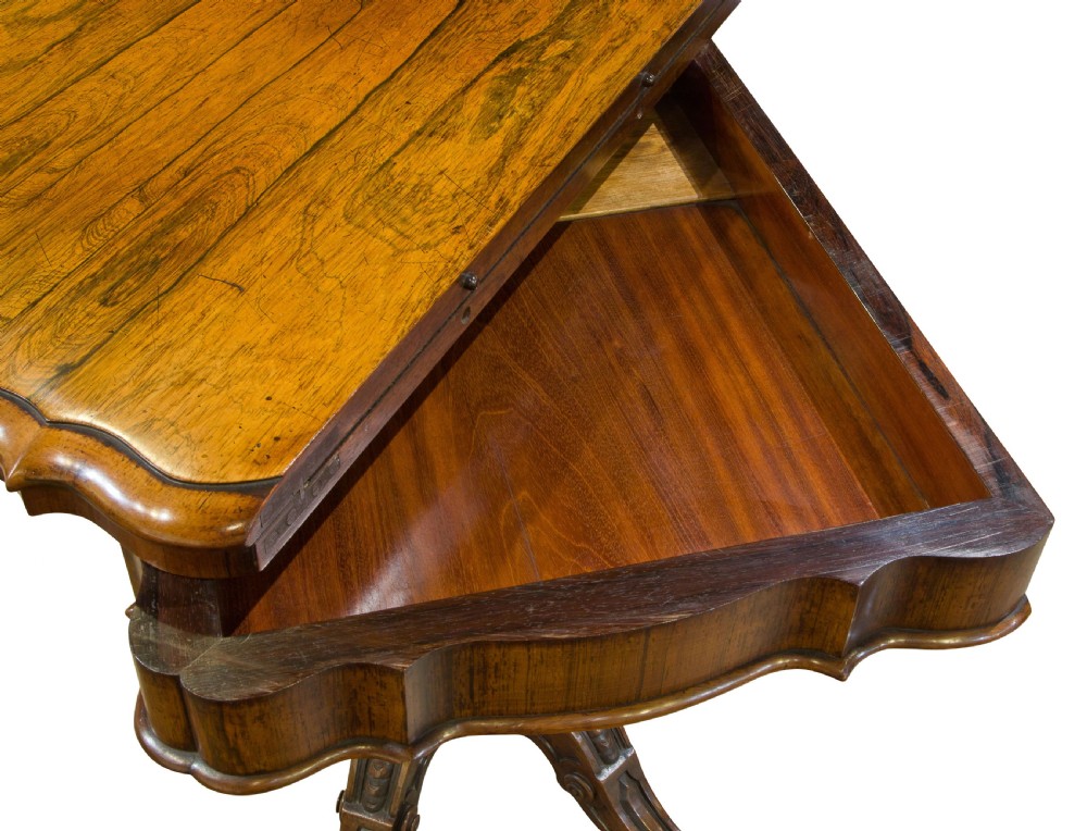 19thCentury Rosewood card table View VII