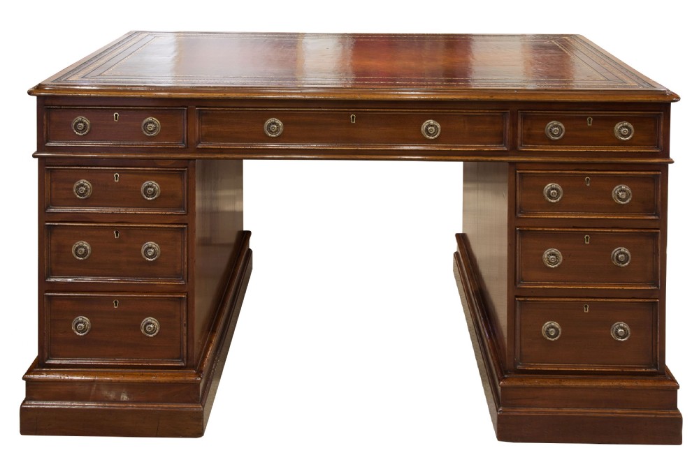 19thCentury Mahogany Pedestal Desk View II