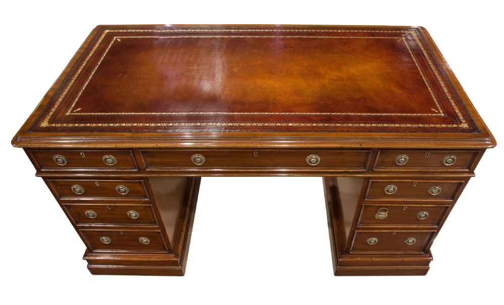 19thCentury Mahogany Pedestal Desk View IV