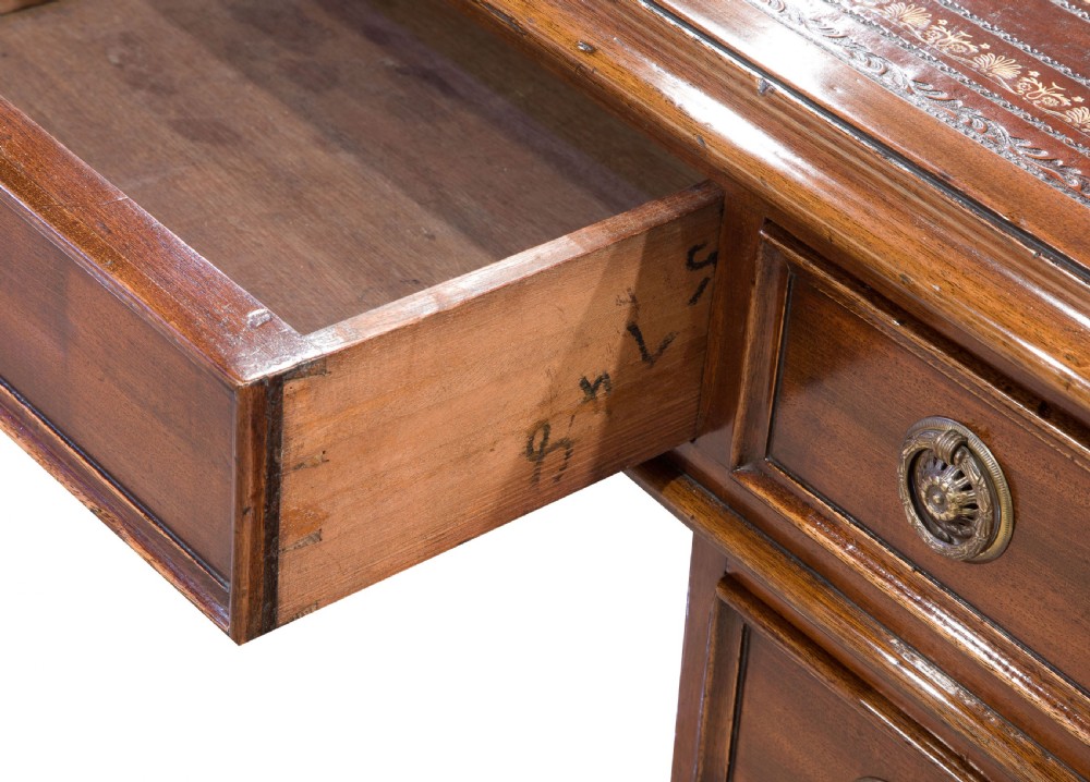 19thCentury Mahogany Pedestal Desk View V