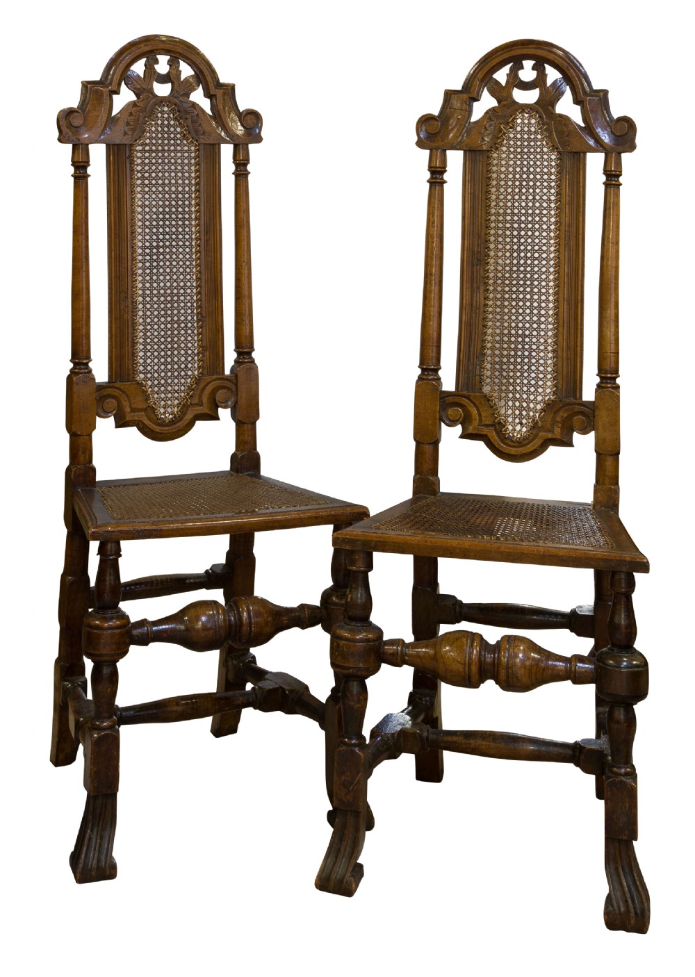 A Pair of 17th Century Dutch Walnut Side Chairs