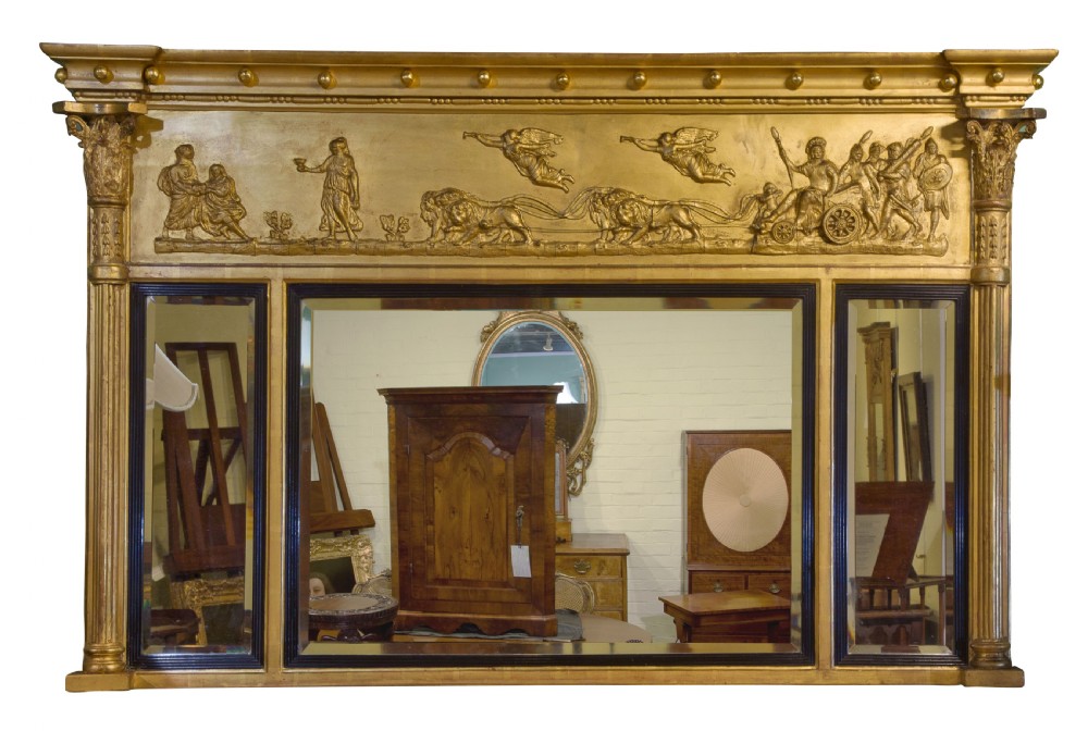 Regency giltwood overmantel mirror
