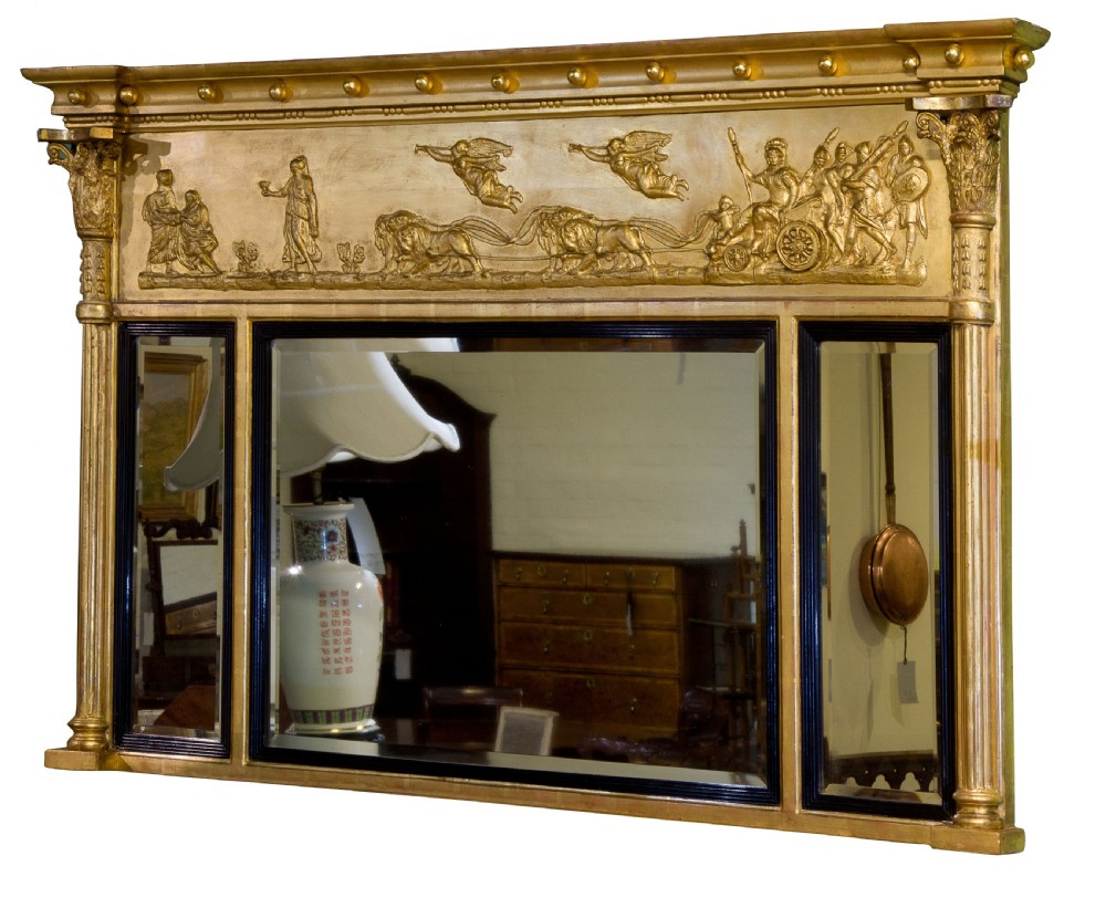 Regency giltwood overmantel mirror View II