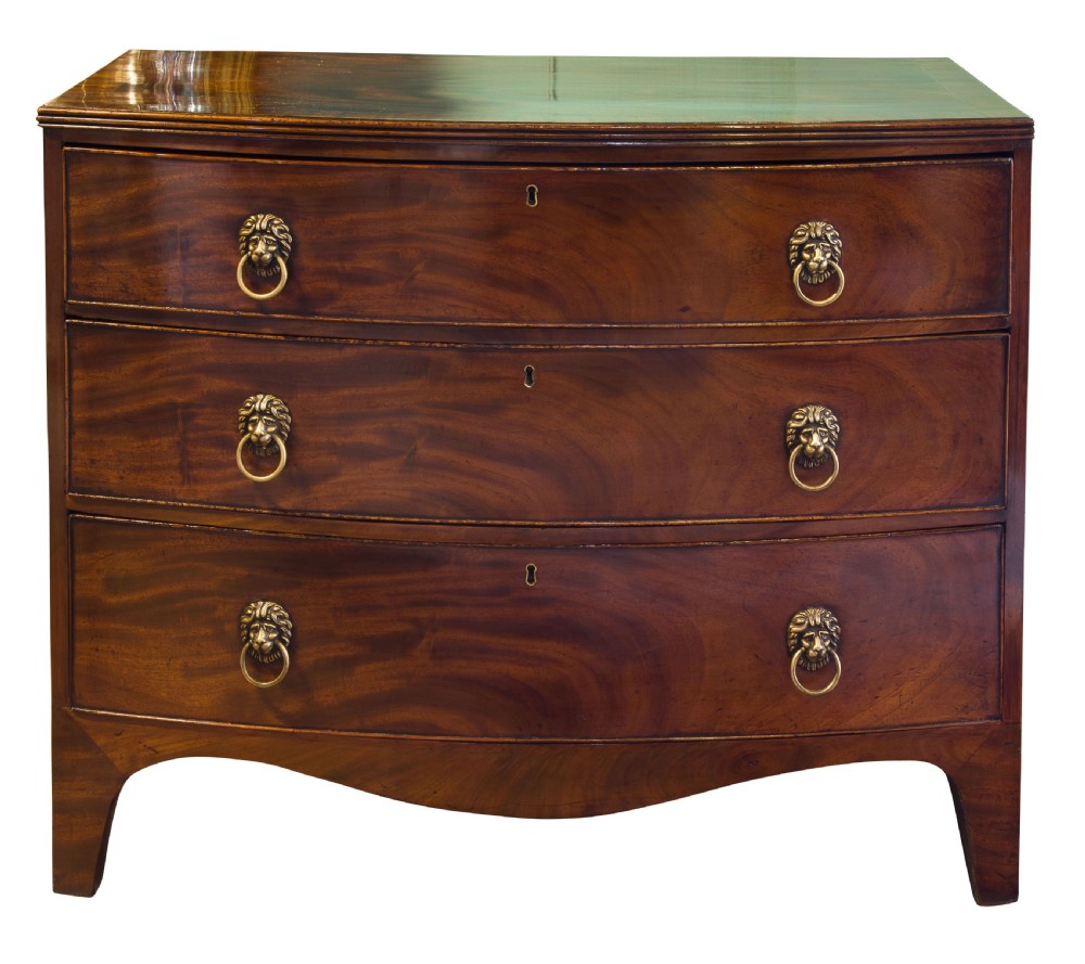 Late Regency bowfront chest of drawers c1820 View III