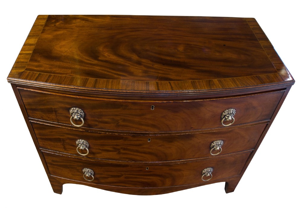 Late Regency bowfront chest of drawers c1820 View V