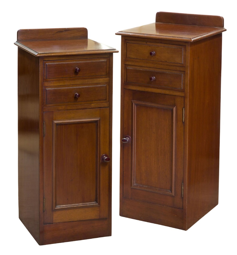 Pair of mahogany beside cabinets c1880