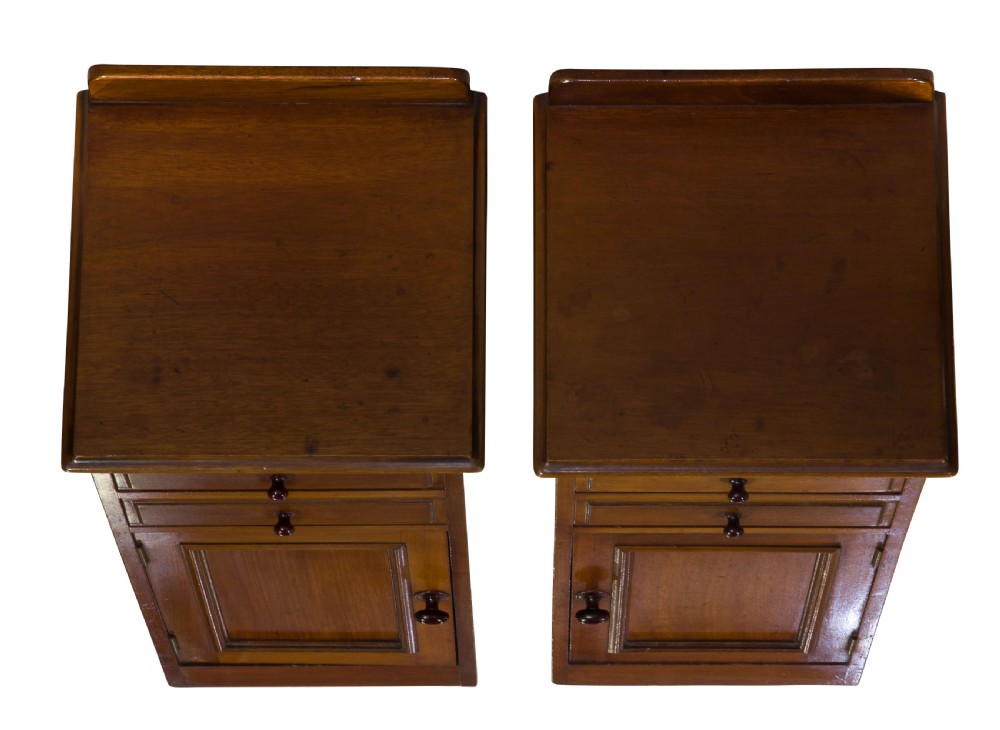 Pair of mahogany beside cabinets c1880 View VIII