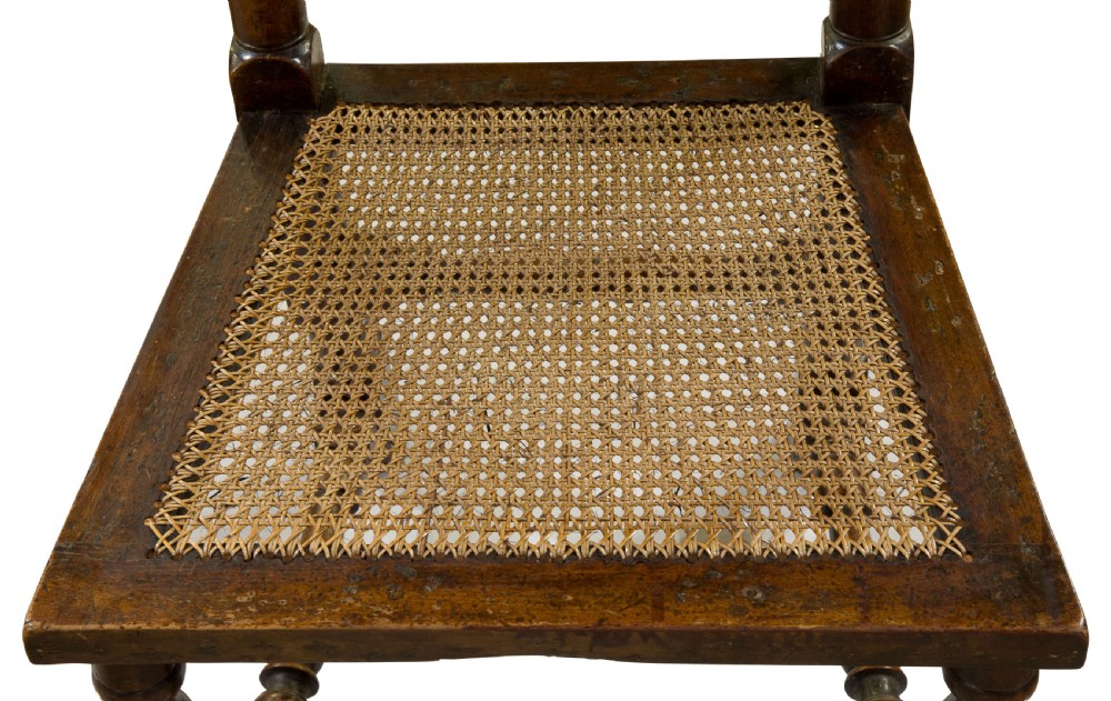 Pair of 19thc walnut high back chairs View VII