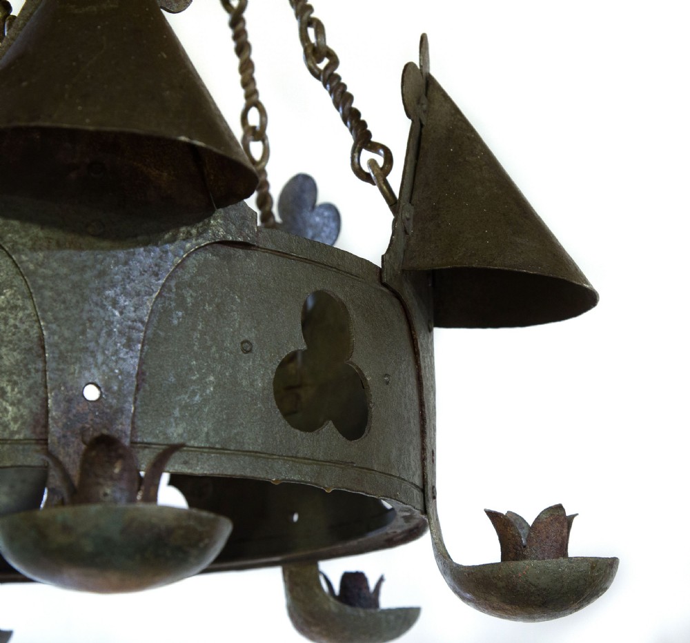 Circular iron gothic chandelier View III