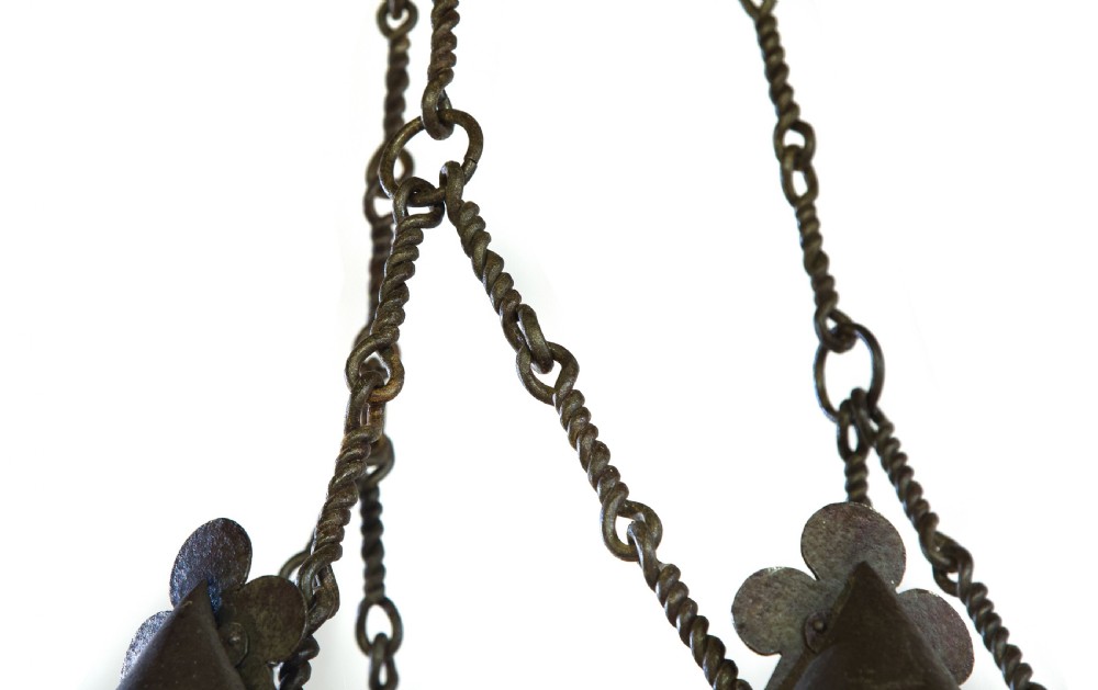 Circular iron gothic chandelier View V