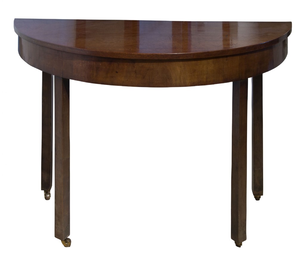 Pair of George III demi-lune console tables c1780 View III