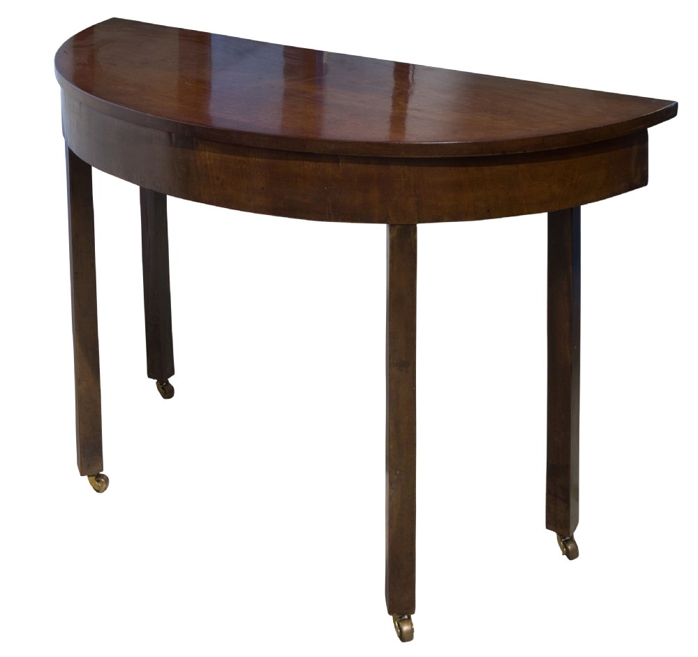 Pair of George III demi-lune console tables c1780 View IV