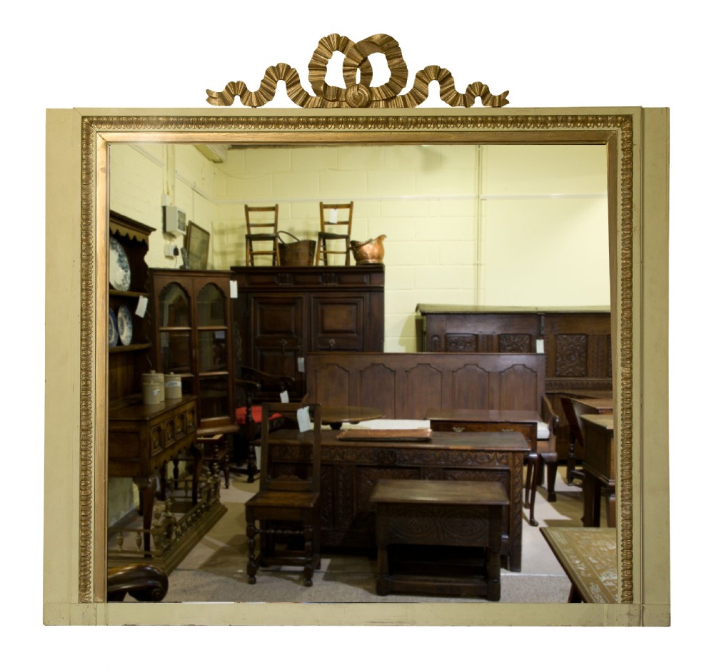 Painted Louis XVI style overmantel mirror