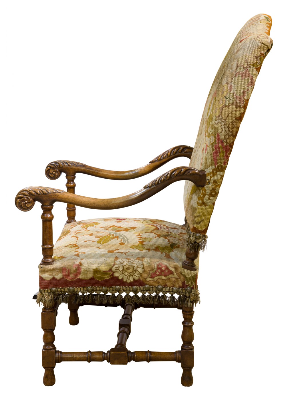 Louis XIV style carved walnut armchair View III