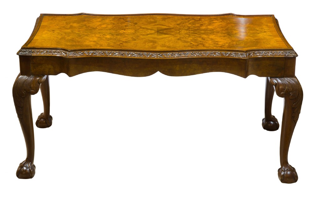 A Walnut & Burr Walnut Coffee Table c1920