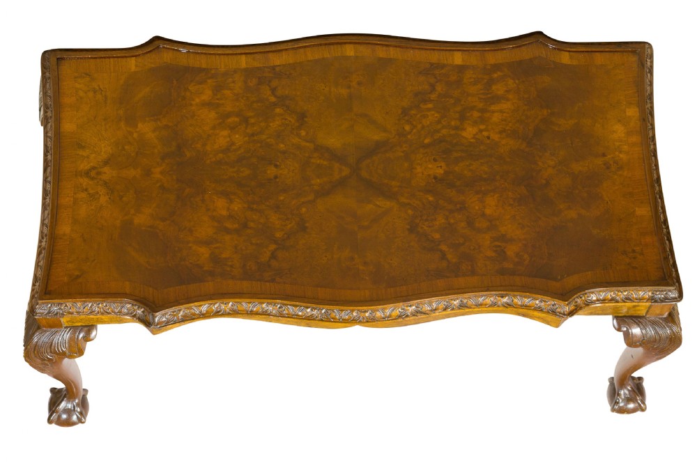 A Walnut & Burr Walnut Coffee Table c1920 View IV