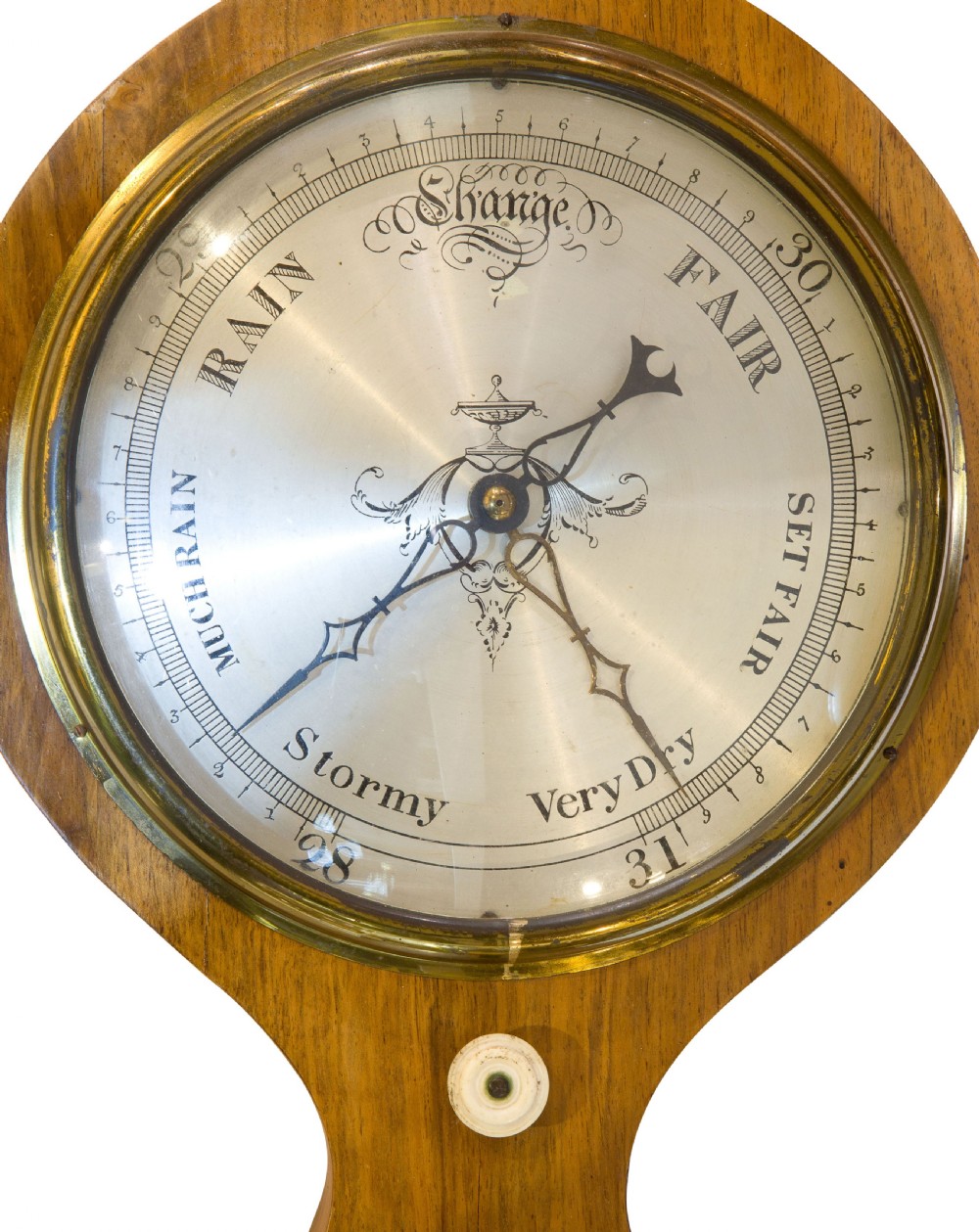 19thc mahogany cased mercury banjo barometer View IV