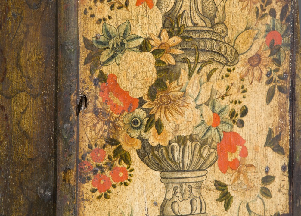 Rare small single door painted corner cupboard View VI