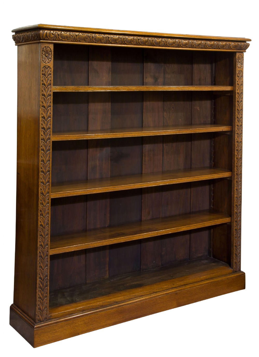Victorian Carved Oak open Bookcase c1890